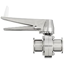 Dixon B5101S150CC-C Stainless Steel 316L Butterfly Valve with Trigger Handle and Silicone Seal, 1-1/2" Tube OD