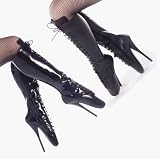 BALLET-2020, 7'' Spike Heel Ballet Fetish Knee Boots in Patent or Leather, Devious by Pleaser USA