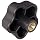 DimcoGray Black Thermoplastic 5 Lobe Fluted Soft Feel Knob Female, Brass Insert: 3/8-16" Thread x 5/8" Depth, 2-3/8" Diameter x 1-5/8" Height x 3/4" Hub Dia x 11/16" Hub Length (Pack of 10)