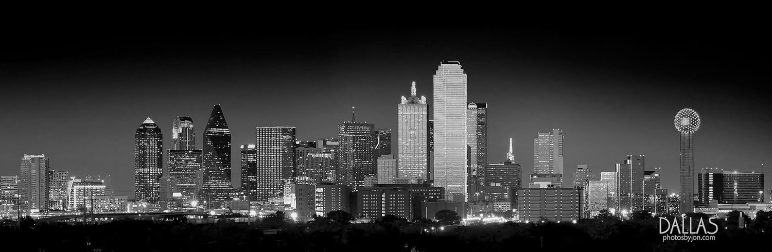 Amazon.com: Dallas Skyline NIGHT Black and White FOUR STYLES BW 12 ... Amazon.com: Dallas Skyline NIGHT Black and White FOUR STYLES BW 12 ...