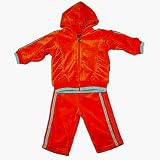 Rabbit Moon orange velour track suit