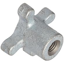 Morton Cast Iron Four Arm Knob, Fluted Rim, Threaded Hole, 1/2"-13 Thread Size, 2-1/2" Width (Pack of 2)