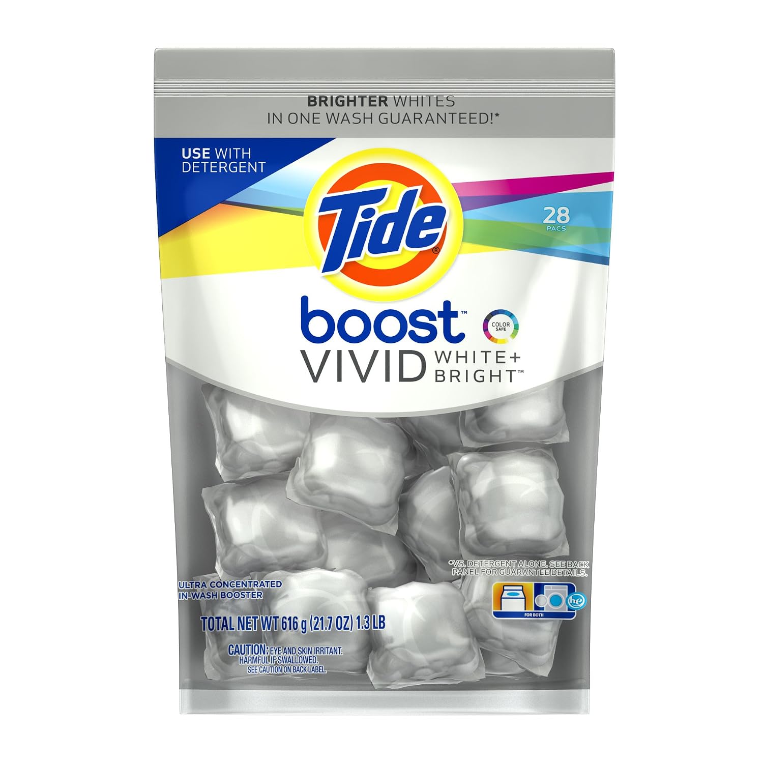 Tide In-Wash Boosters: 28-count Boost Vivid White + Bright HE In-Wash Booster $5.54