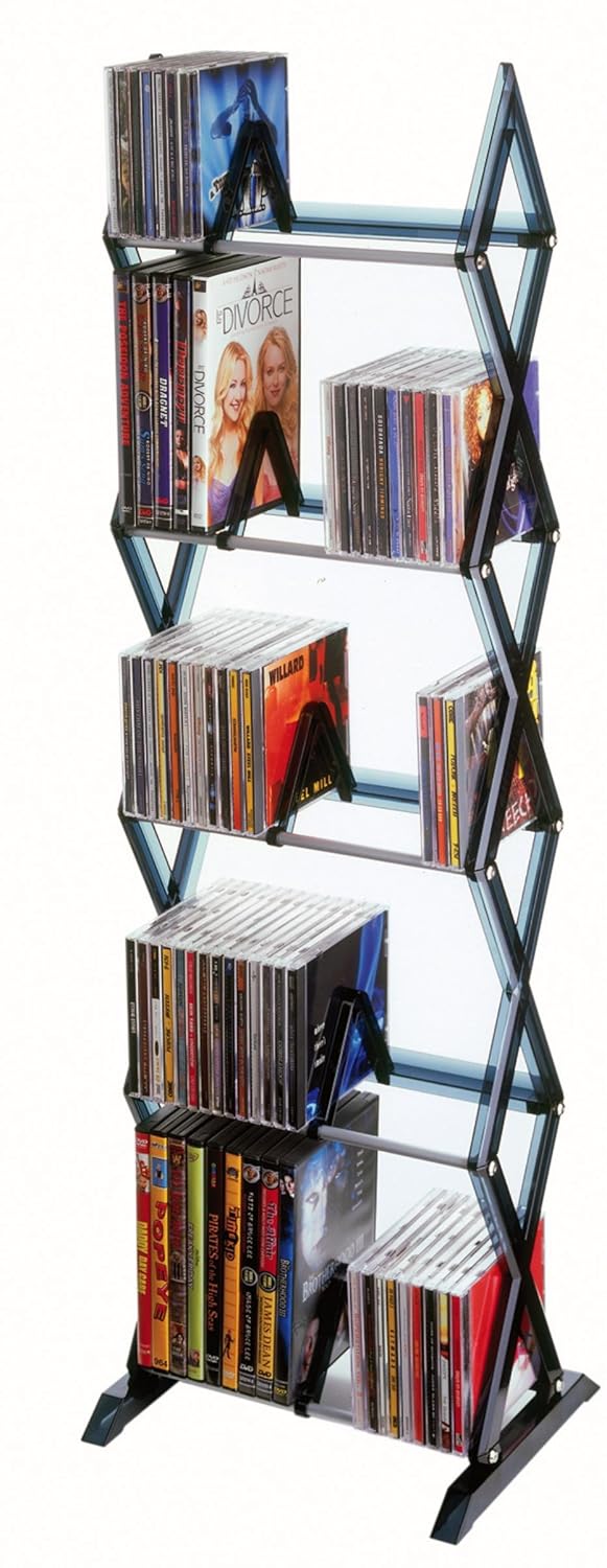 Media CD DVD Rack Storage Organizer Shelf Tower Multimedia