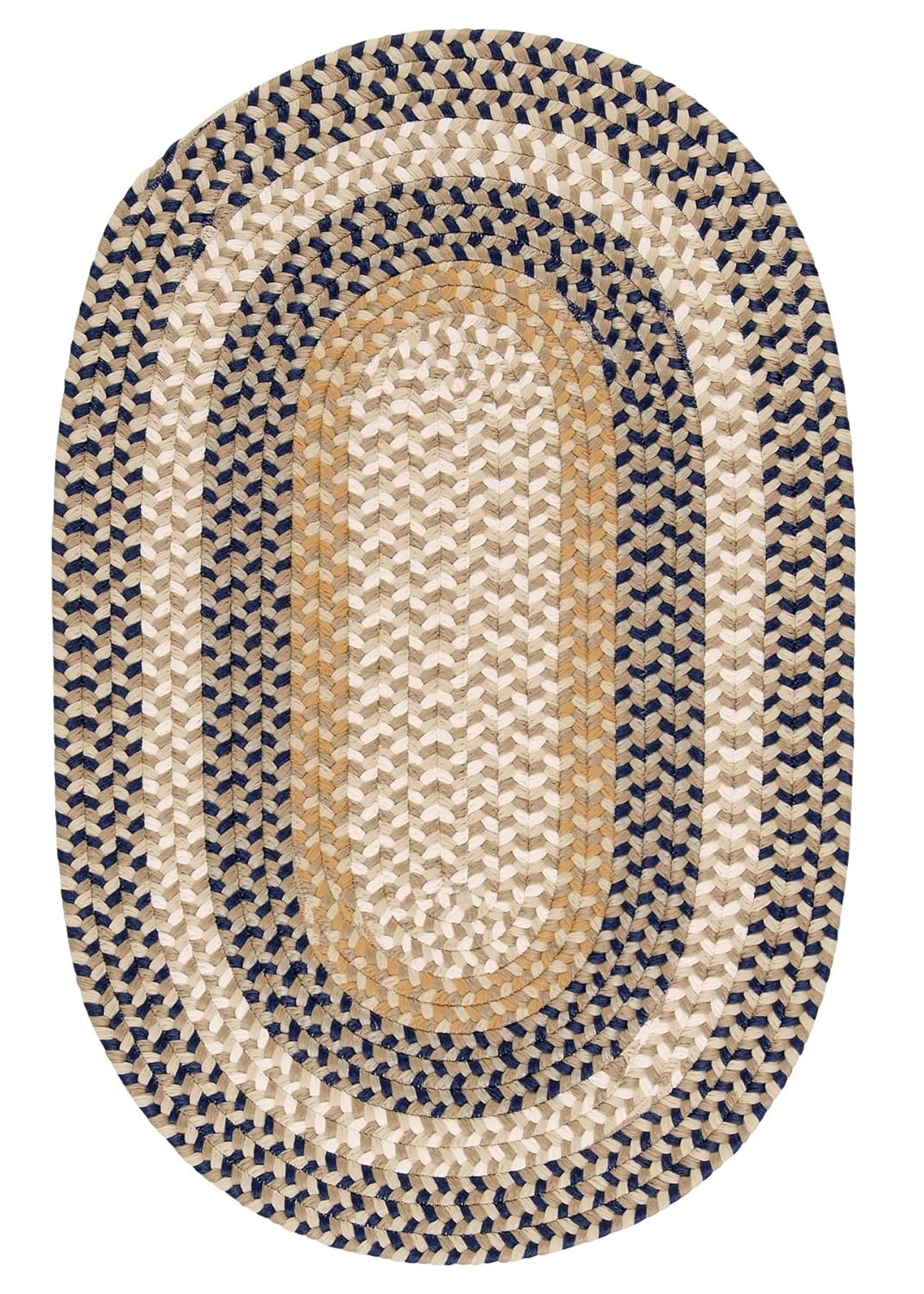 Burmingham Blue Crest 4ft Round Braided Rugs Huge Discount anhtuan1992001