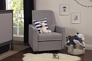 Small Recliners for Bedroom, Living Room Recliners, Media Room ... Small Recliners for Bedroom, Living Room Recliners, Media Room ... - DaVinci Piper All-Purpose Upholstered Recliner with Cream Piping, Grey Finish