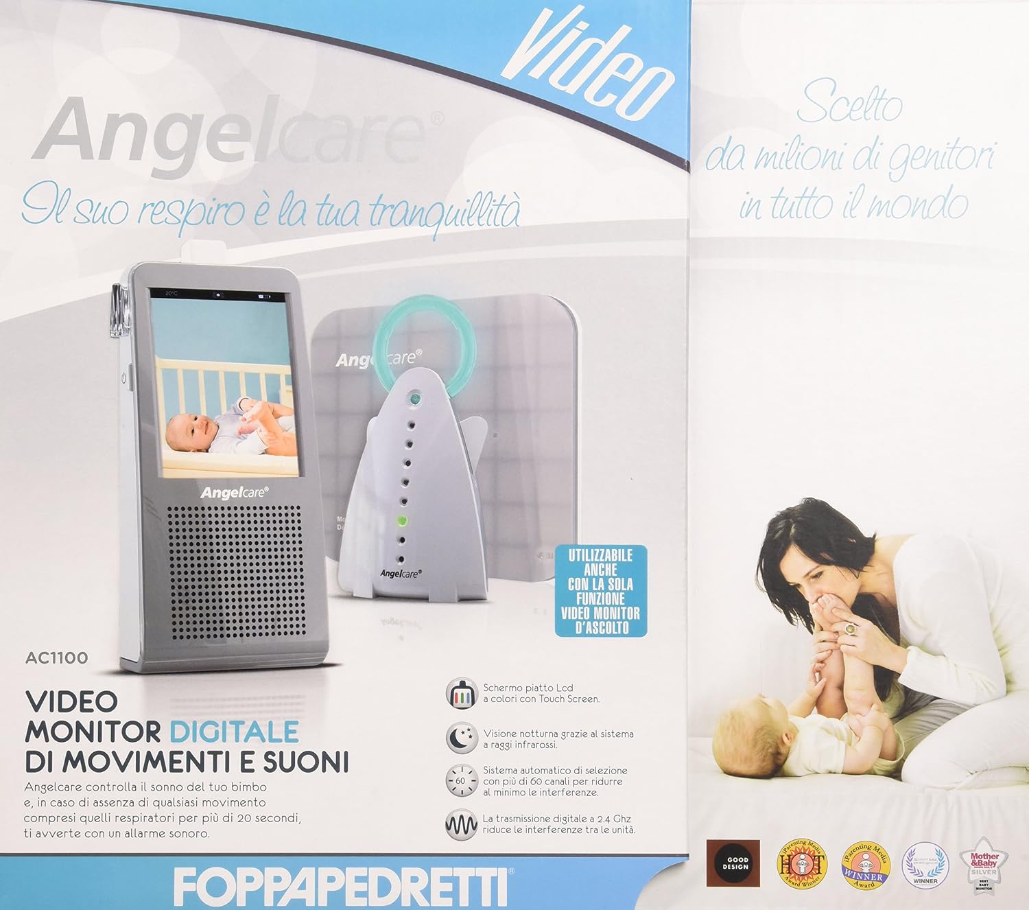 Foppapedretti 9700033600 Angelcare Video AC1100 Baby Video Monitor,