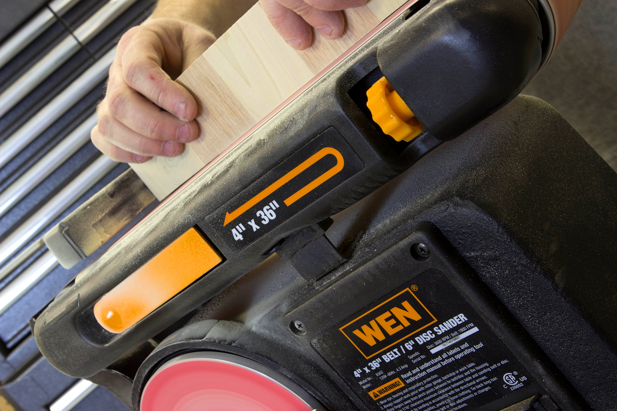 WEN 6502 4 x 36Inch Belt and 6Inch Disc Sander with Cast Iron Base eBay