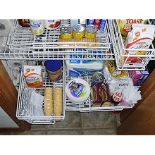Shelf on Rails Expandable Chrome Plated Pantry Pull Out Shelf, 16 by 12-Inch