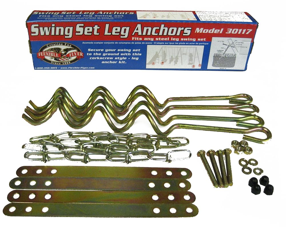 Flexible Flyer Ground Anchor Kit for Metal Frame Swing Sets, Free