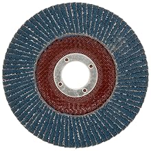 Merit Powerflex Abrasive Flap Disc, Type 27, Threaded Hole, Fiberglass Backing, Zirconia Alumina