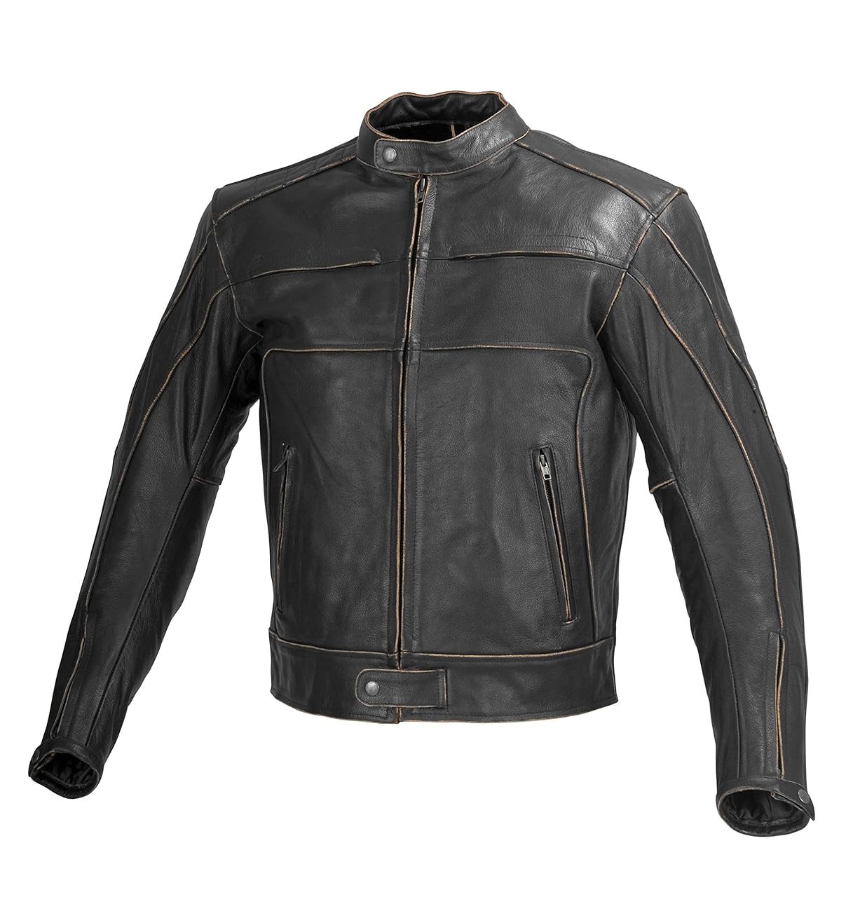 Men Motorcycle Armor Leather Jacket Vintage Style by Xtreemgear Black MBJ024 0