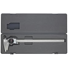 Brown & Sharpe 599-579-12-5-1 Dial Caliper, Stainless Steel, Black Face, 0-12" Range, +/-0.001" Accuracy, 0.001" Resolution, Meets DIN 862 Specifications