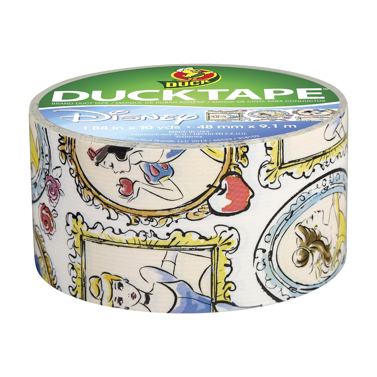 Duck Brand 283004 DisneyLicensed Princess Printed Duct Tape, 1.88