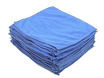 【クリックで詳細表示】マイクロ ファイバー タオル 50 枚 セット 洗車 布 クロス 汚れ 簡単 拭き取り 水分吸収 お手軽 キレイ 青 緑 黄 (青)： スポーツ＆アウトドア