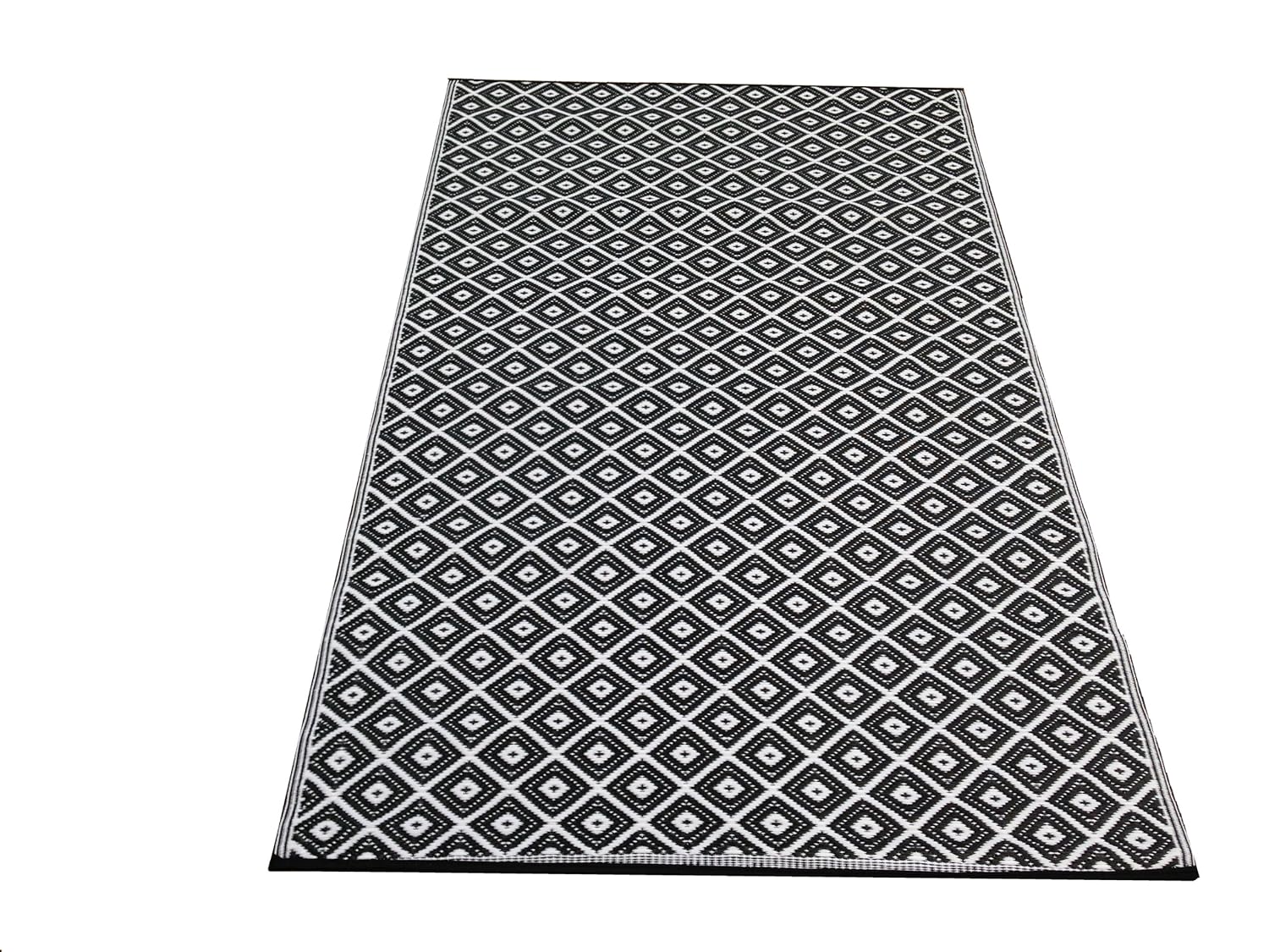 New Large Quality Arabian Outdoor Black and White Plastic Rug 5x8ft eBay