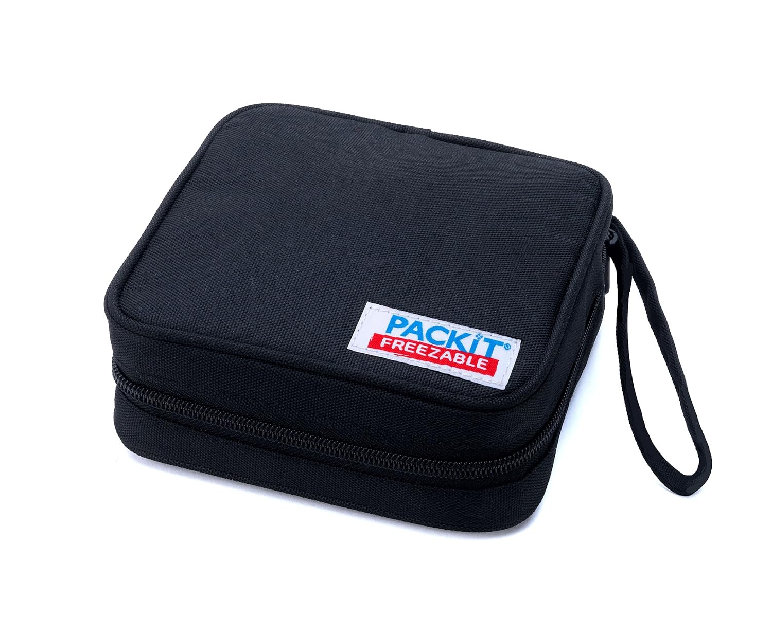 PackIt Freezable Sandwich Cooler Bag with Zip Closure, Black , New