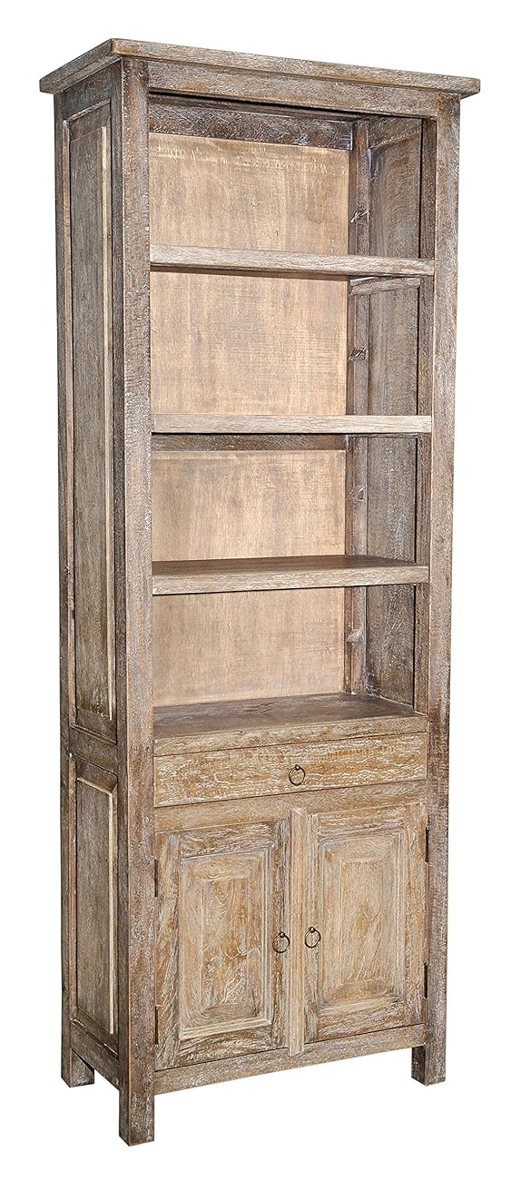 Casual Elements Santa Fe Bookcase, Rustic Mango Gray Wash