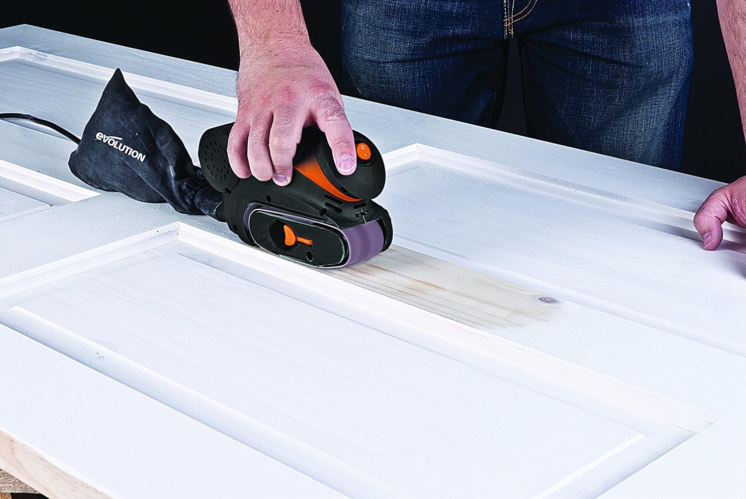 Evolution Mini Electric Portable Belt Sander Power Tool Plastic Wood