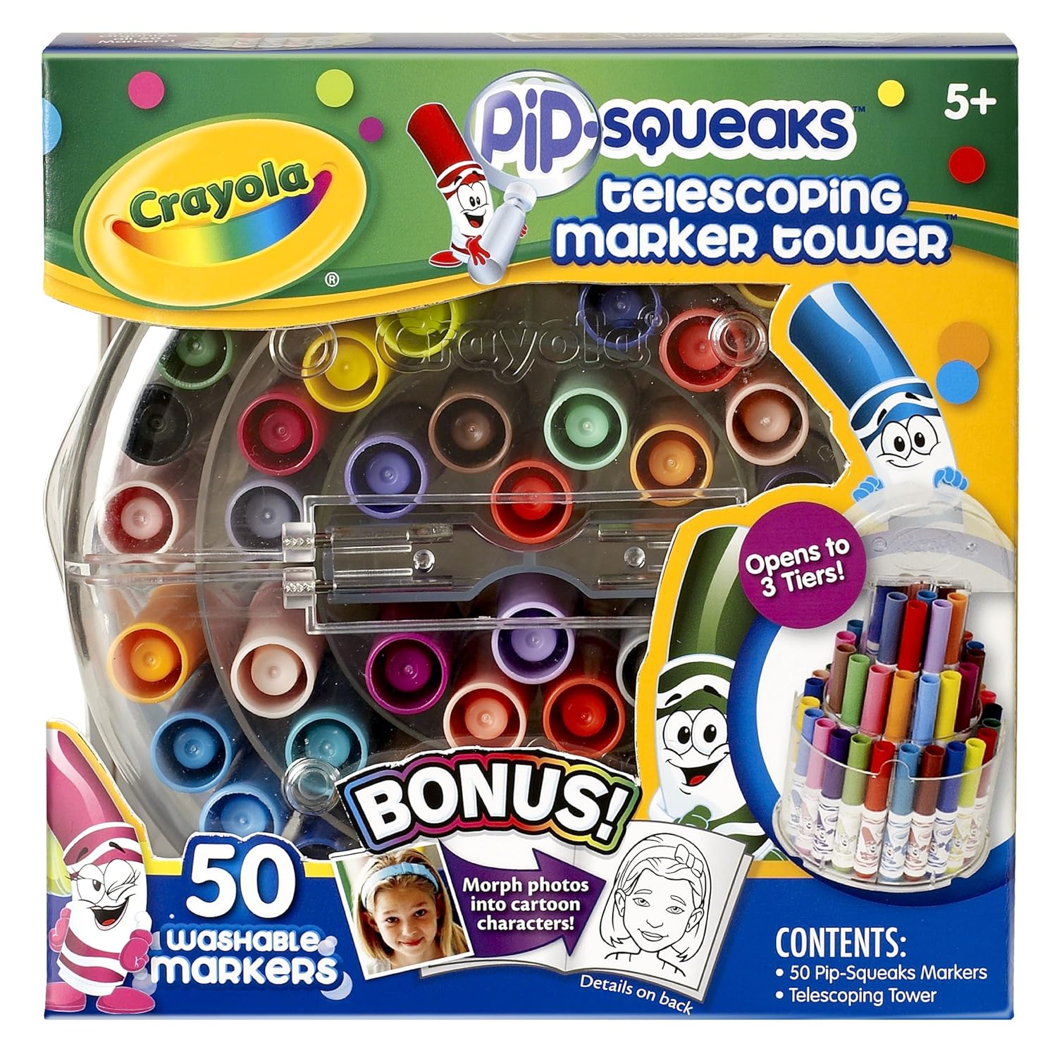 New Crayola Telescoping PipSqueaks Marker Tower Assorted Colors 50 /Set 588750 eBay