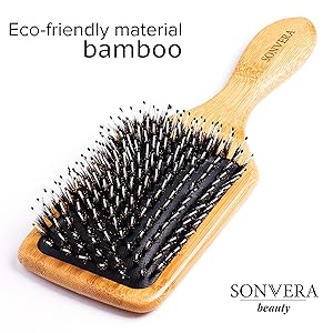 Boar Bristle Hair Brush Men Mens Nylon Boars Detangle Hair