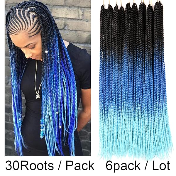 Vckovcko 6 Packs Ombre Color Crochet Senegalese Twist Braids 30