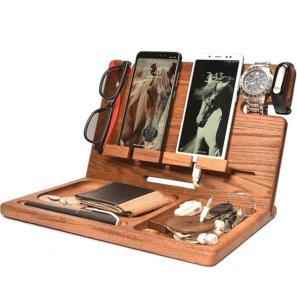 Cell Phone Stand Watch Holder Men Wireless Device Dock Organizer