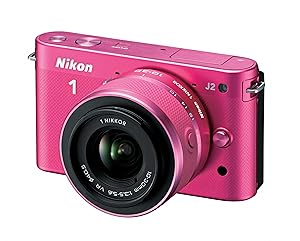 Nikon 1 J2 10.1 MP HD Digital Camera with 10-30mm and 30-110mm VR Lenses (Pink)