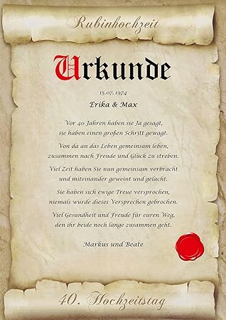 geschenkideen zum 40 hochzeitstag