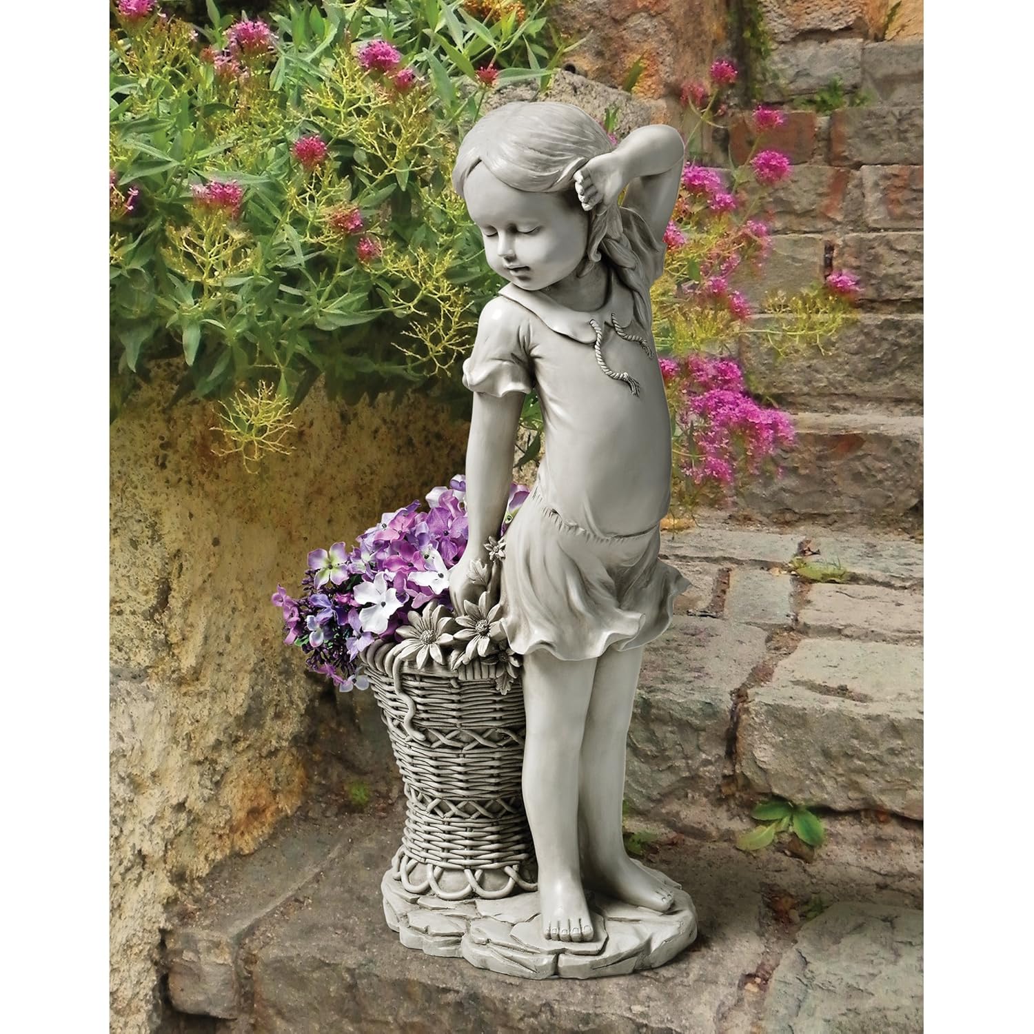 Cute Children Statues for Garden Boy and Girl Best Friends