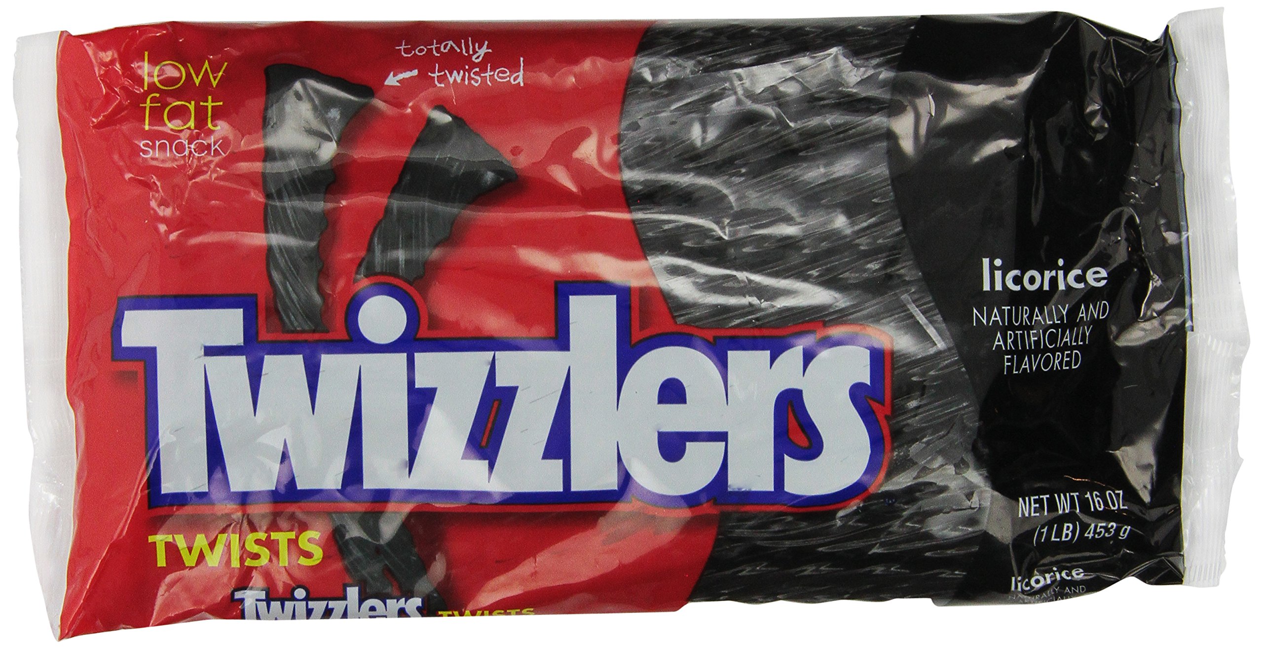 Twizzlers Twists Black Licorice 1Pound Bags (Pack of 6) 1 Pound (Pack