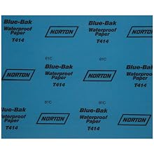 Norton T414 Blue-Bak Abrasive Sheet, Paper Backing, Silicon Carbide, Waterproof