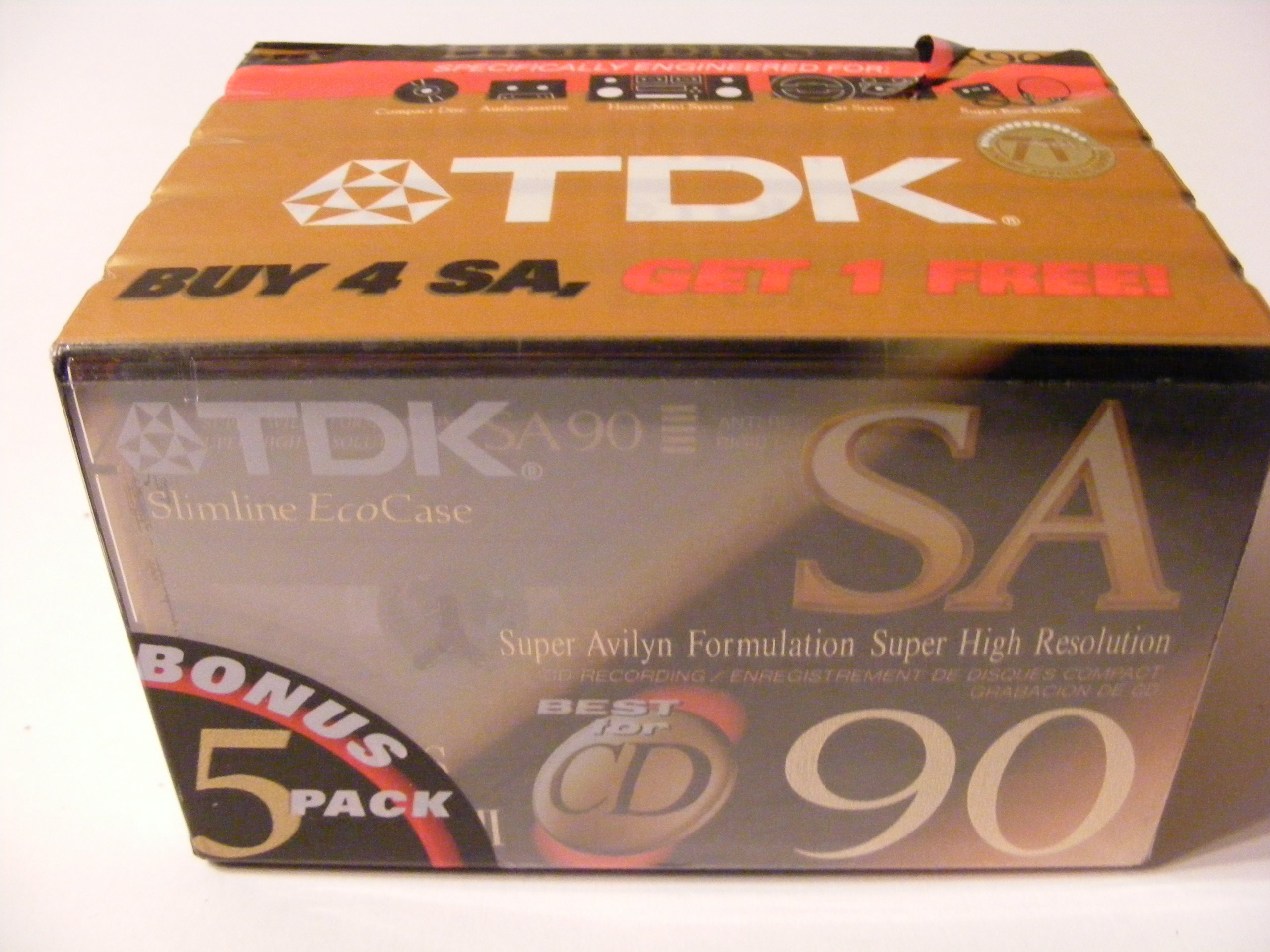 TDK SA90 High Bias Cassettes 5Pack (Discontinued by Manufacturer)