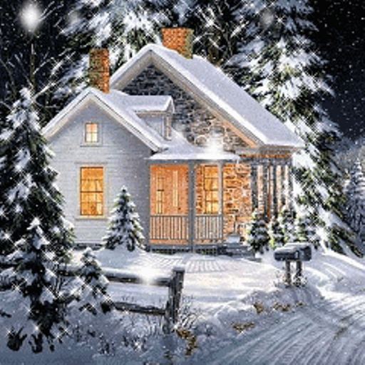 Snow+Covered+House+Live+Wallpaper