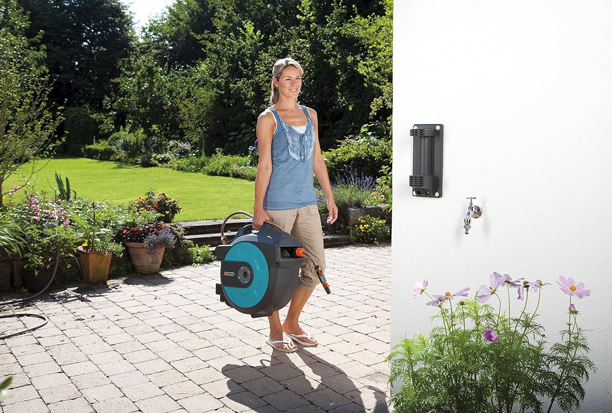 GARDENA Retractable Hose Reel 82Feet With Convenient Hose Guide