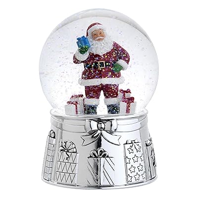 Reed & Barton 5063 Classic Santa Snow Globe 5.75-Inch Plays We Wish You a Merry Christmas