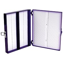 Heathrow Scientific HD15988H Polycarbonate Purple Durable True North Slide Box, 208mm Width x 175mm Height x 34mm Depth
