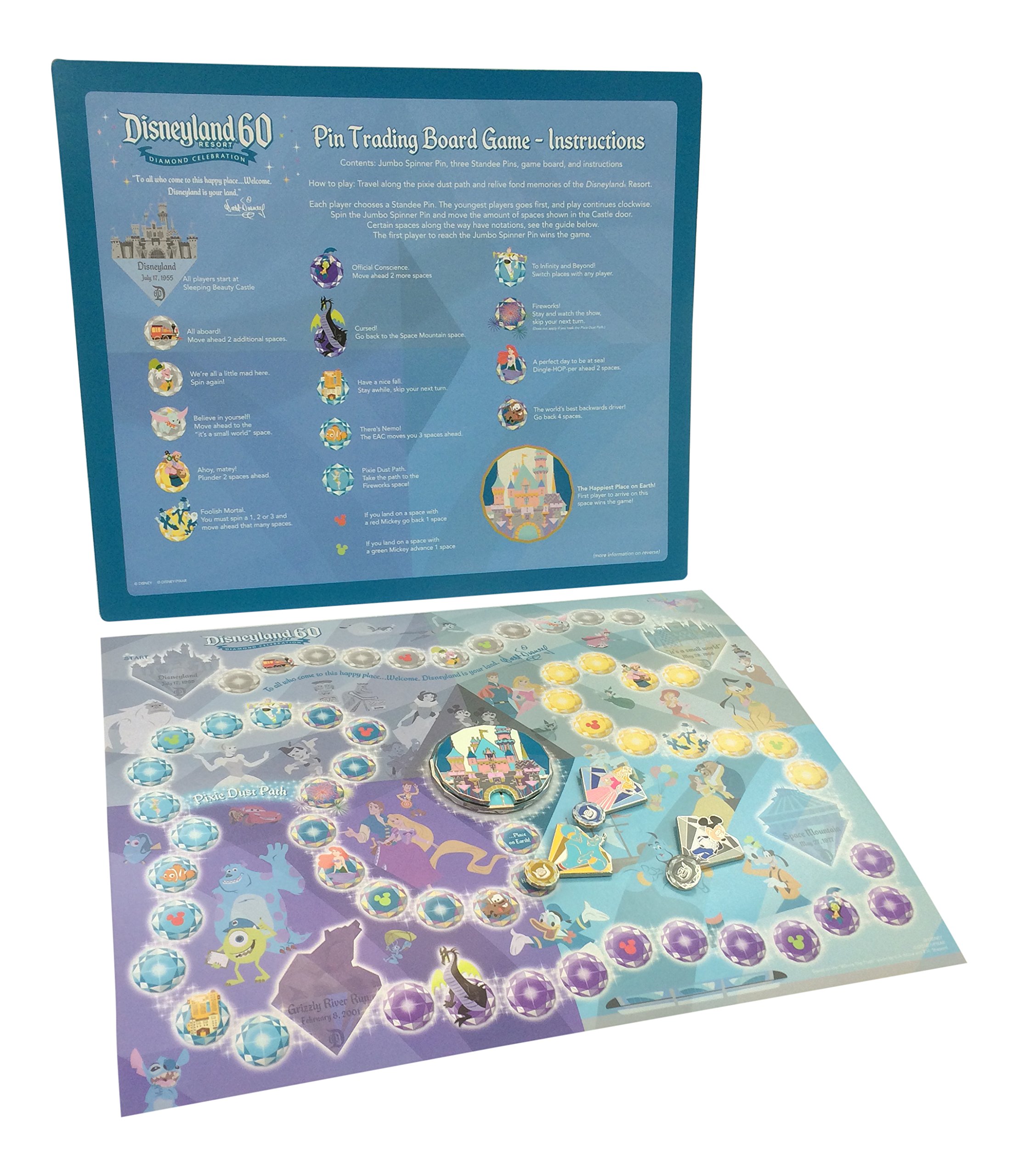 Disneyland 60th Anniversary Diamond Celebration Pin Trading Board Game