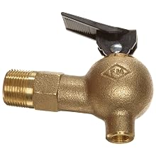 Justrite 08540 .75" NPT Thread, 4.0" L x 3.75" H Brass Control Flow Lab Safety Faucet