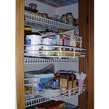 Shelf on Rails Expandable Chrome Plated Pantry Pull Out Shelf, 16 by 12-Inch