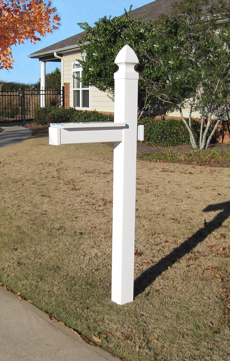 The Richmond Vinyl / PVC Mailbox Post White (Mailbox Not Included)