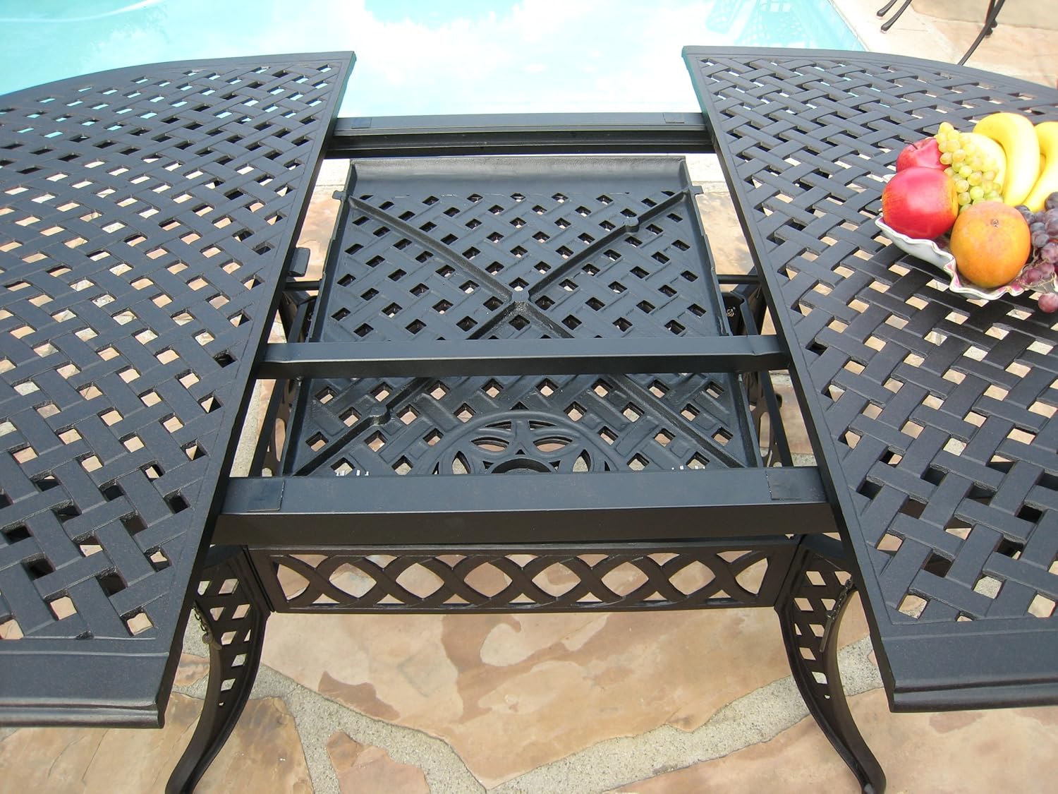 Cast Aluminum Patio Furniture 9 Pc Extension Oval Dining Table DS09KLSS260180T