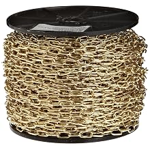 Campbell 0710317 Hobby and Craft Sash Chain, Brass Plated, #3 Trade, 0.043" Diameter, 5 lbs Load Capacity, 164 Feet Reel