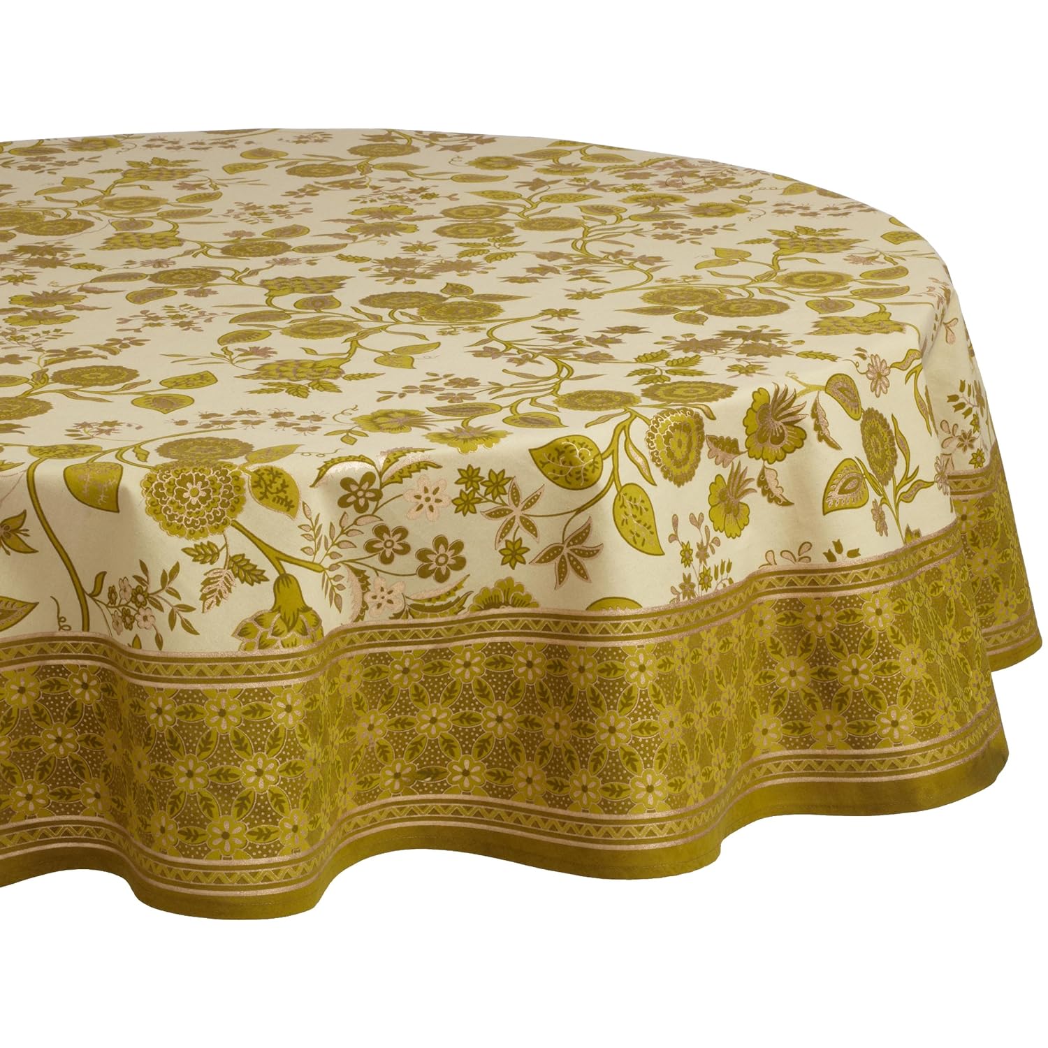 Mahogany Jaisalmer Printed 70-Inch Round Cotton Tablecloth