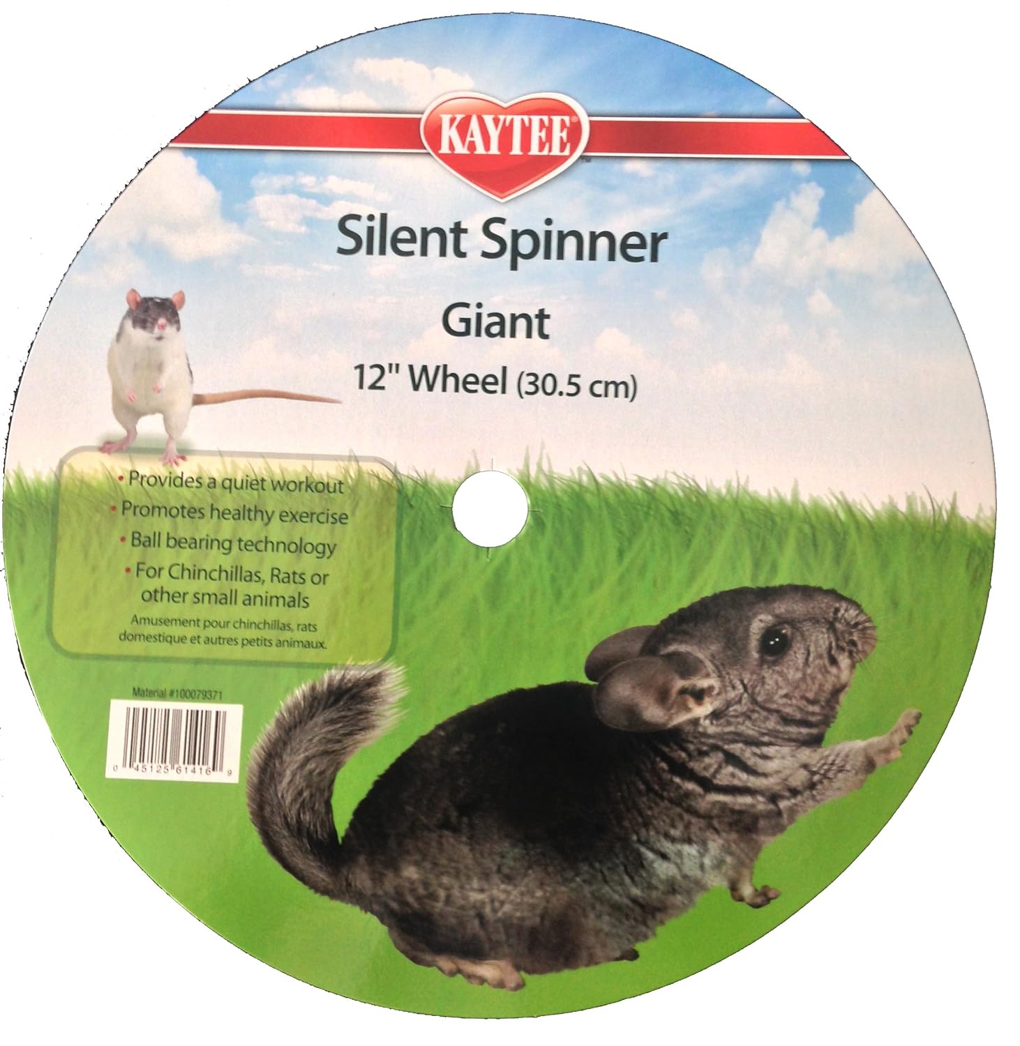 Kaytee 12Inch Giant Silent Spinner Exercise Wheel, Colors Vary , New