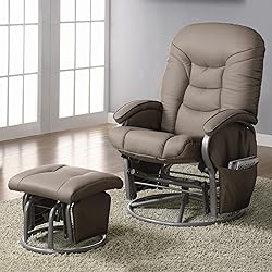 Rocking Overstuffed Chair with Ottoman