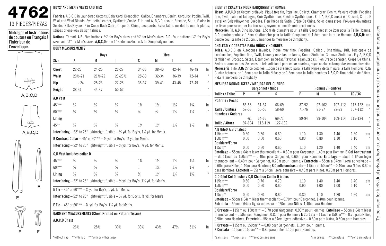 Modello per cucire cravatta