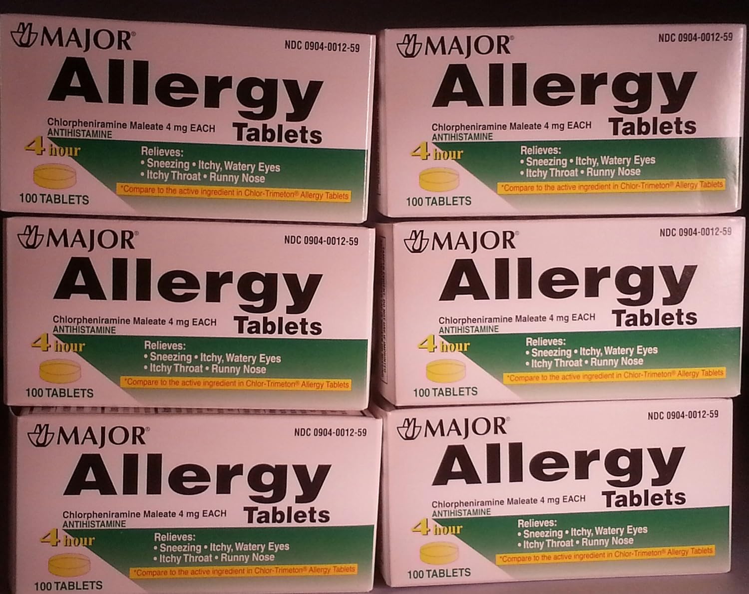 Antiallergy Antihistamine Chlorpheniramine 4 Mg Chlortrimeton eBay