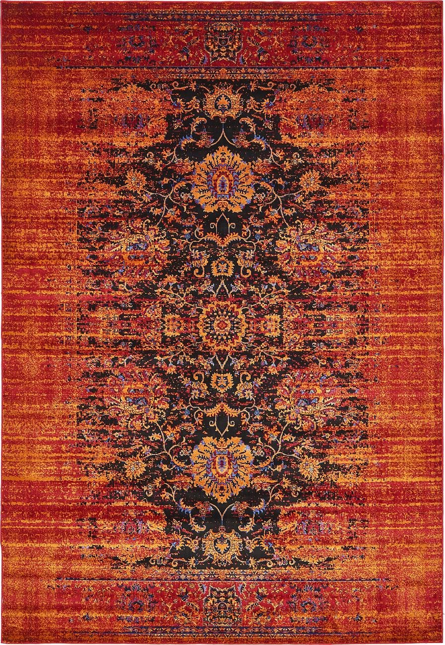 Vintage Contemporary Inspired Overdyed Distressed Rugs Black 4' 11 x 8