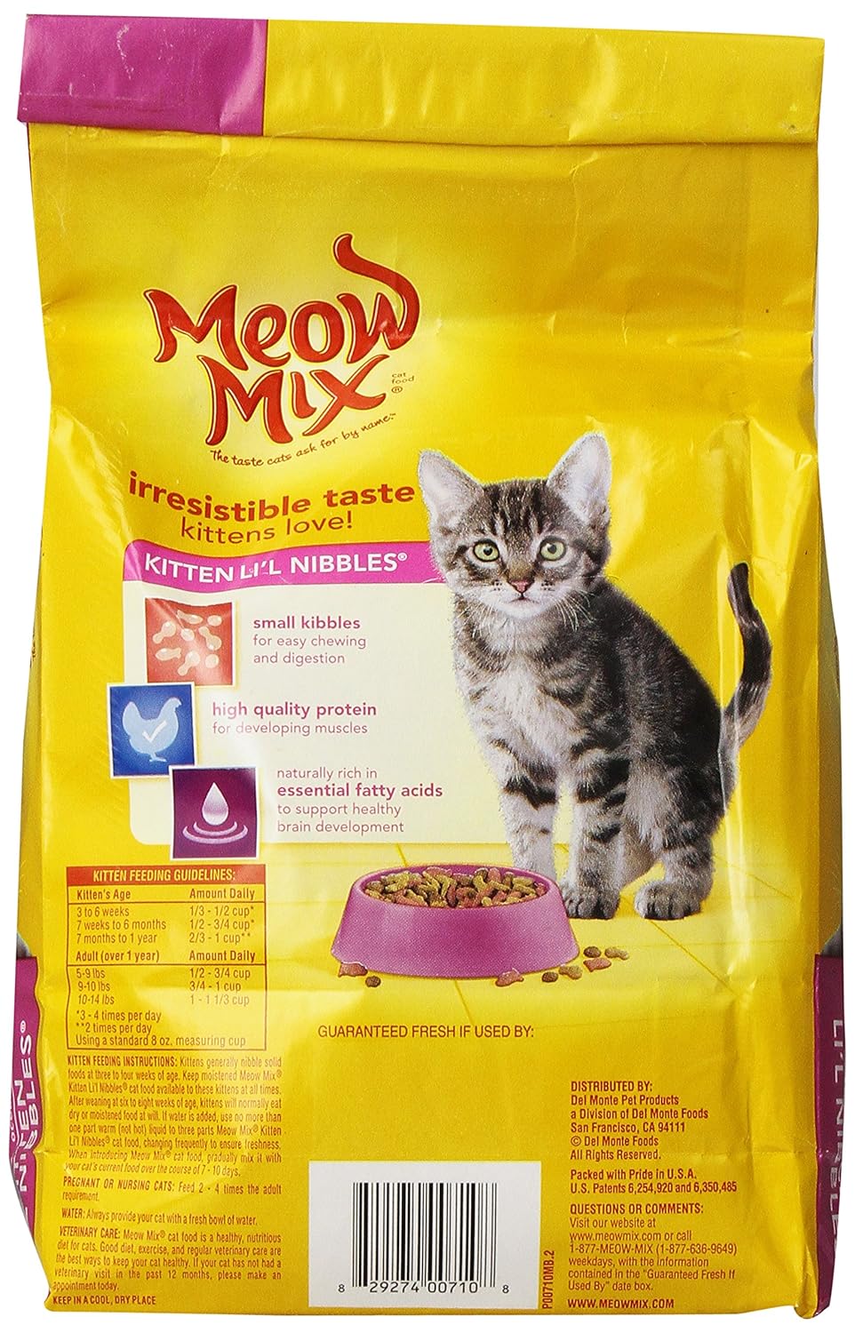 Meow Mix Kitten Li`l Nibbles Dry Cat Food, 3.15Pound (Pack of 3) , New